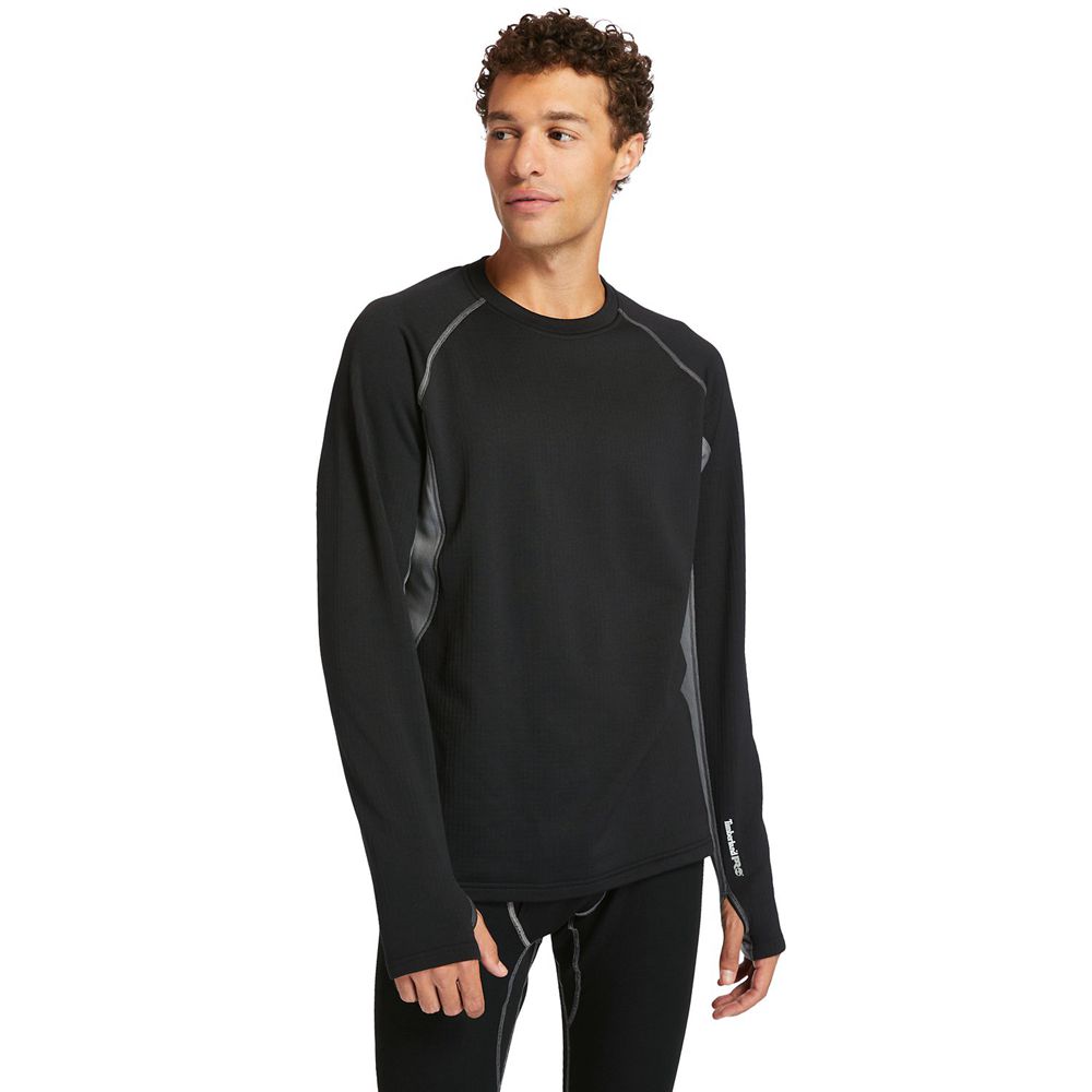 Timberland Mens T-Shirts PRO® Skim Coat Thermal Base Layer - Black - India UX2463801